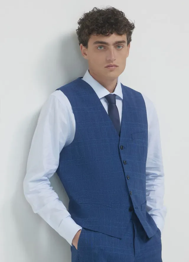 Calliope gilet à carreaux homme coupe regular