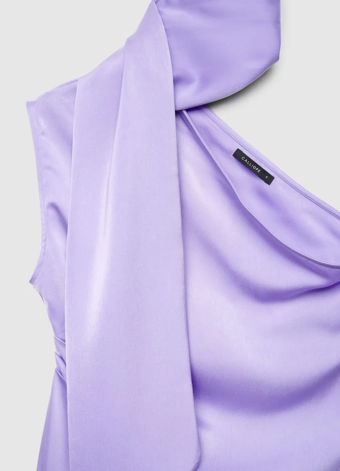 Calliope top une épaule femme satiné foulard