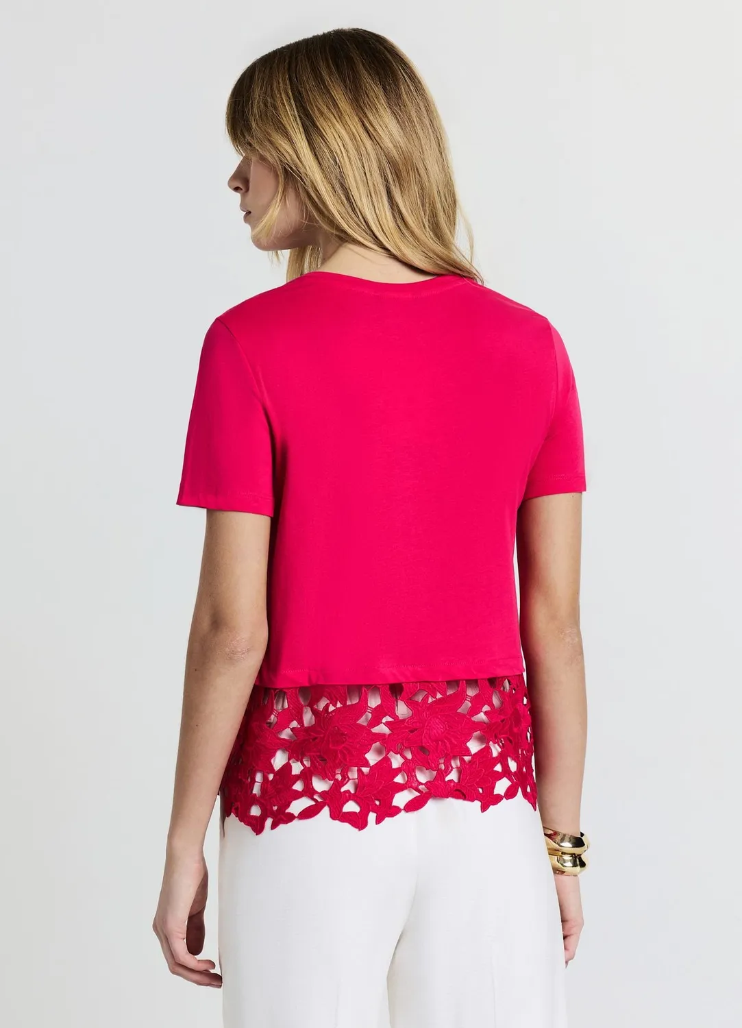 Calliope T-shirt fondo sangallo femme coton regular