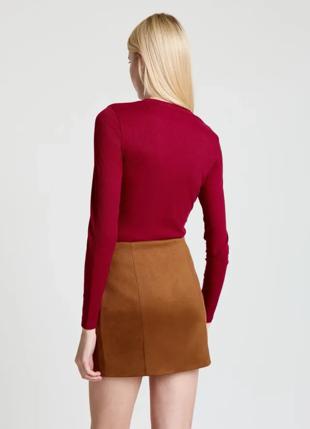 Calliope minijupe effet suède femme coupe droite