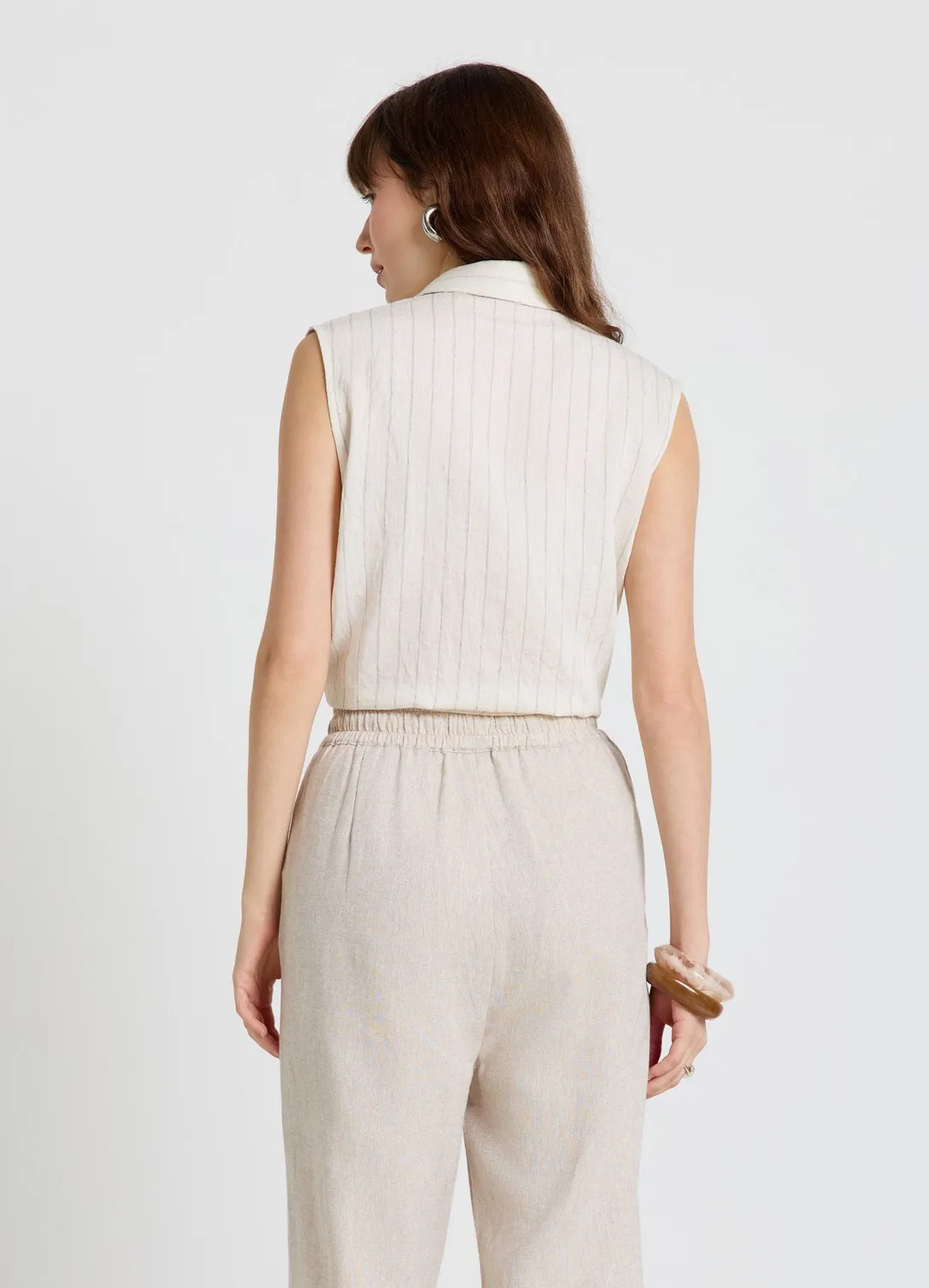 Calliope chemise sans manches femme rayée à nœud