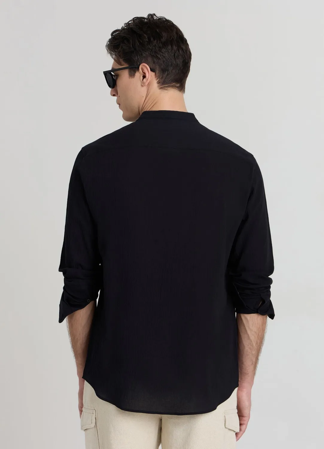 Calliope Chemise col mao coton homme