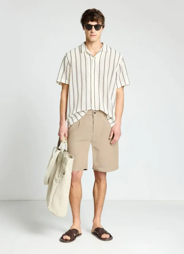 Calliope chemise bowling rayée chemise homme ajourée