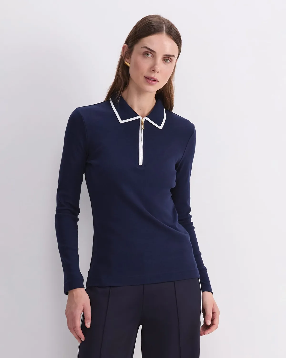 Sportscraft Lucy sweat coton col zippé femme