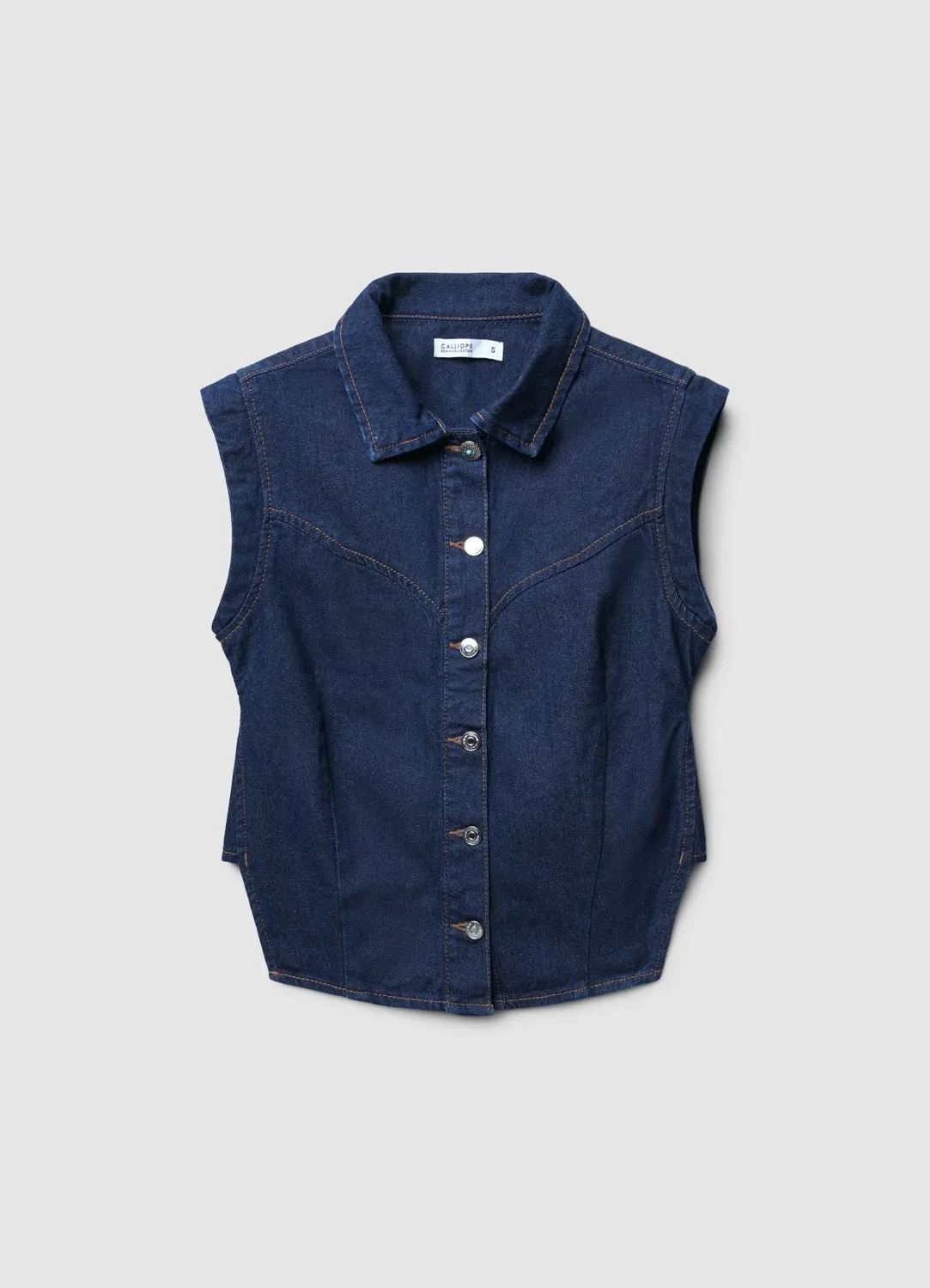 Calliope Chemise Denim Sans Manches Femme