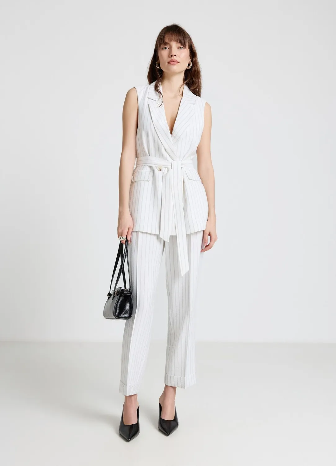 Calliope gilet double boutonnage femme à rayures