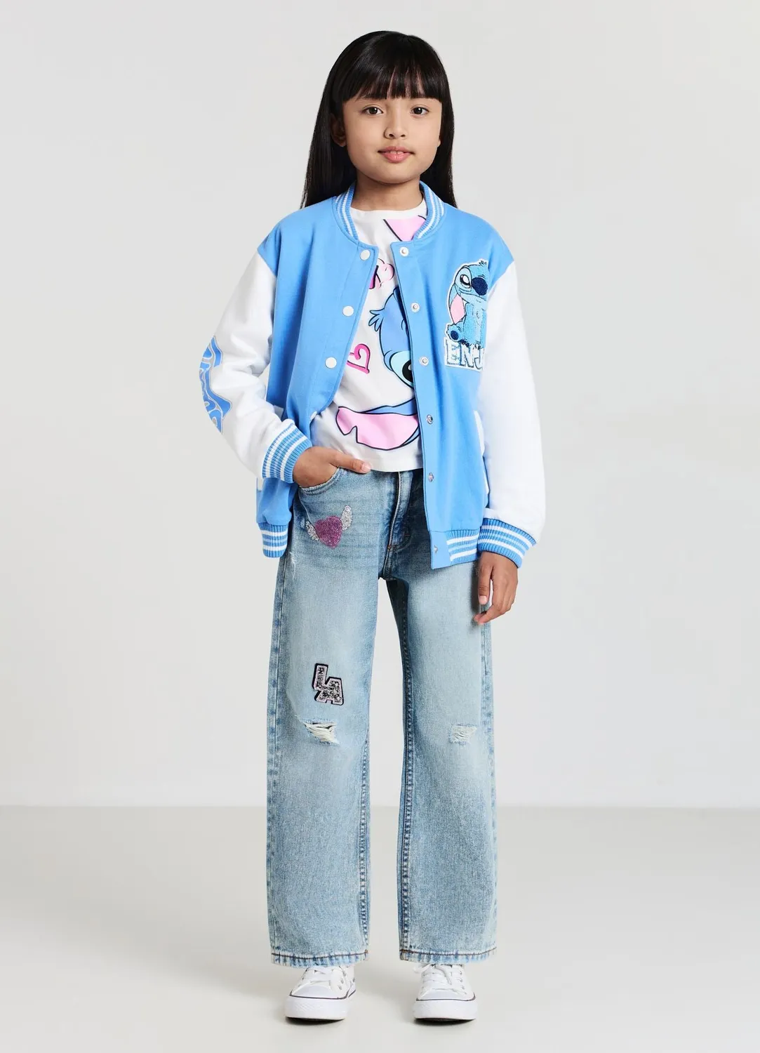 Calliope Jeans wide leg fille strappi enfant
