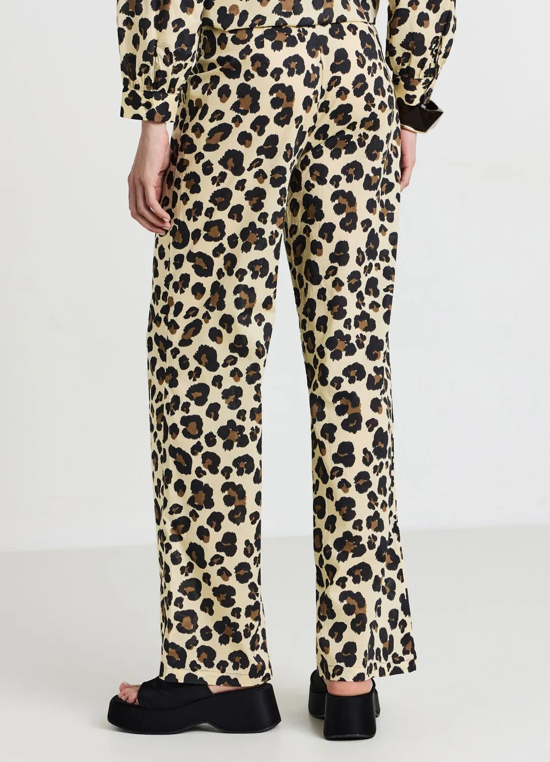 Calliope Straight pantalon droit animalier coton