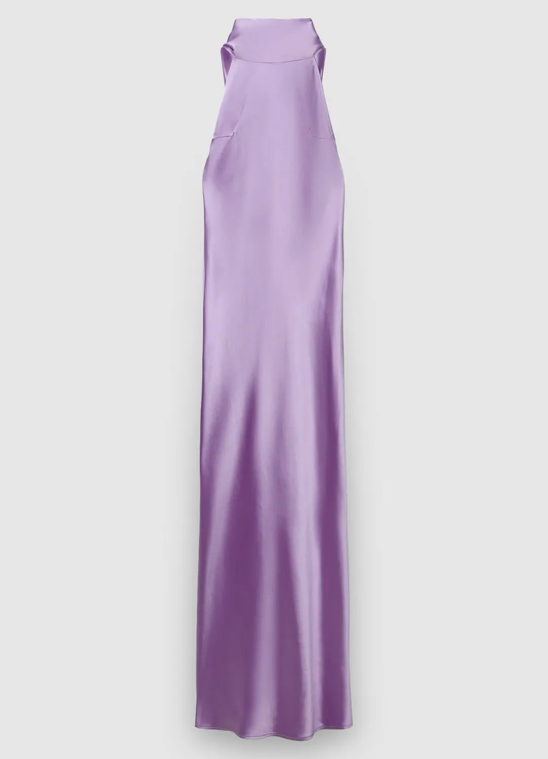 Calliope Atelier robe longue satin col américain