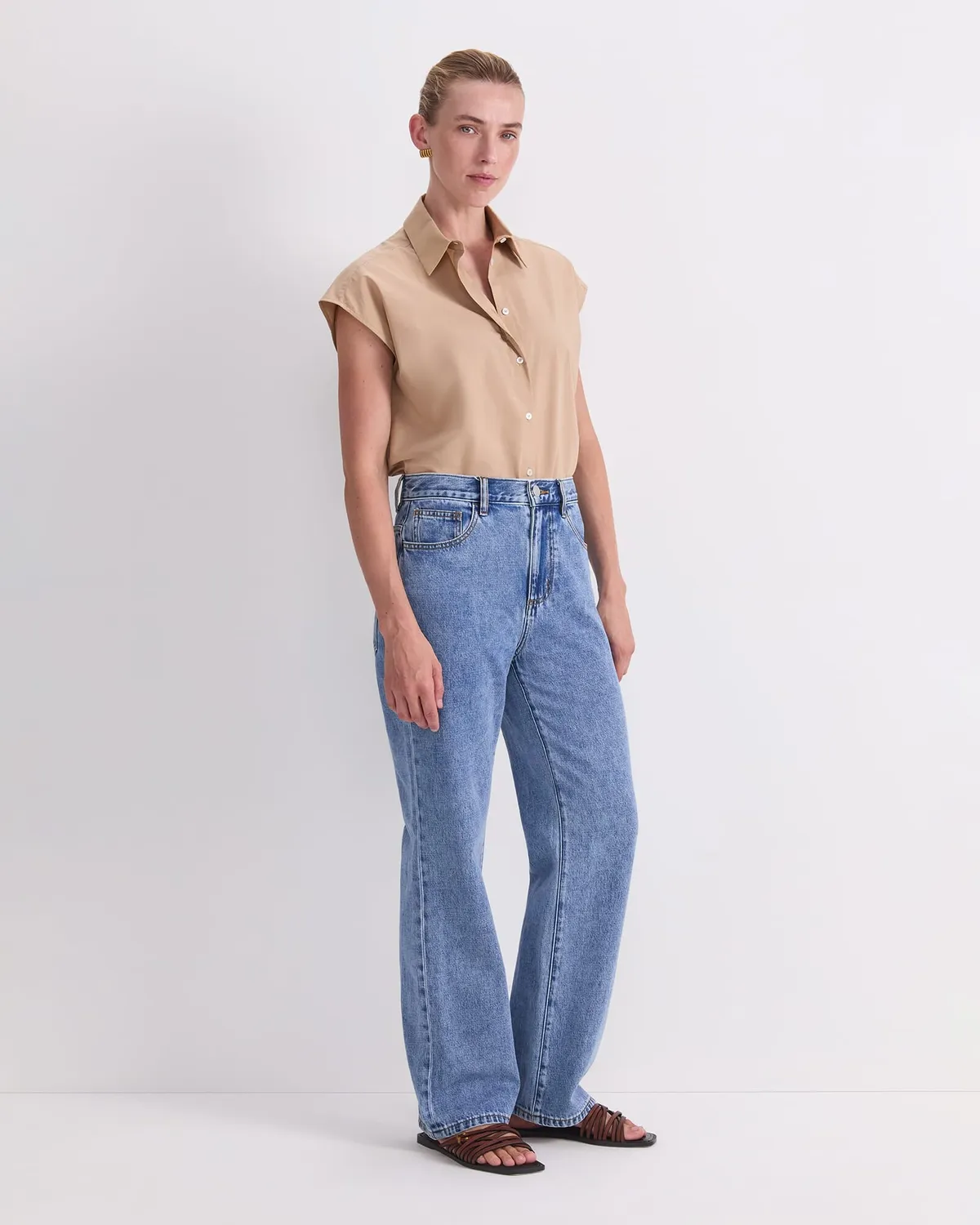 Sportscraft Simmi jean droit bleu coton