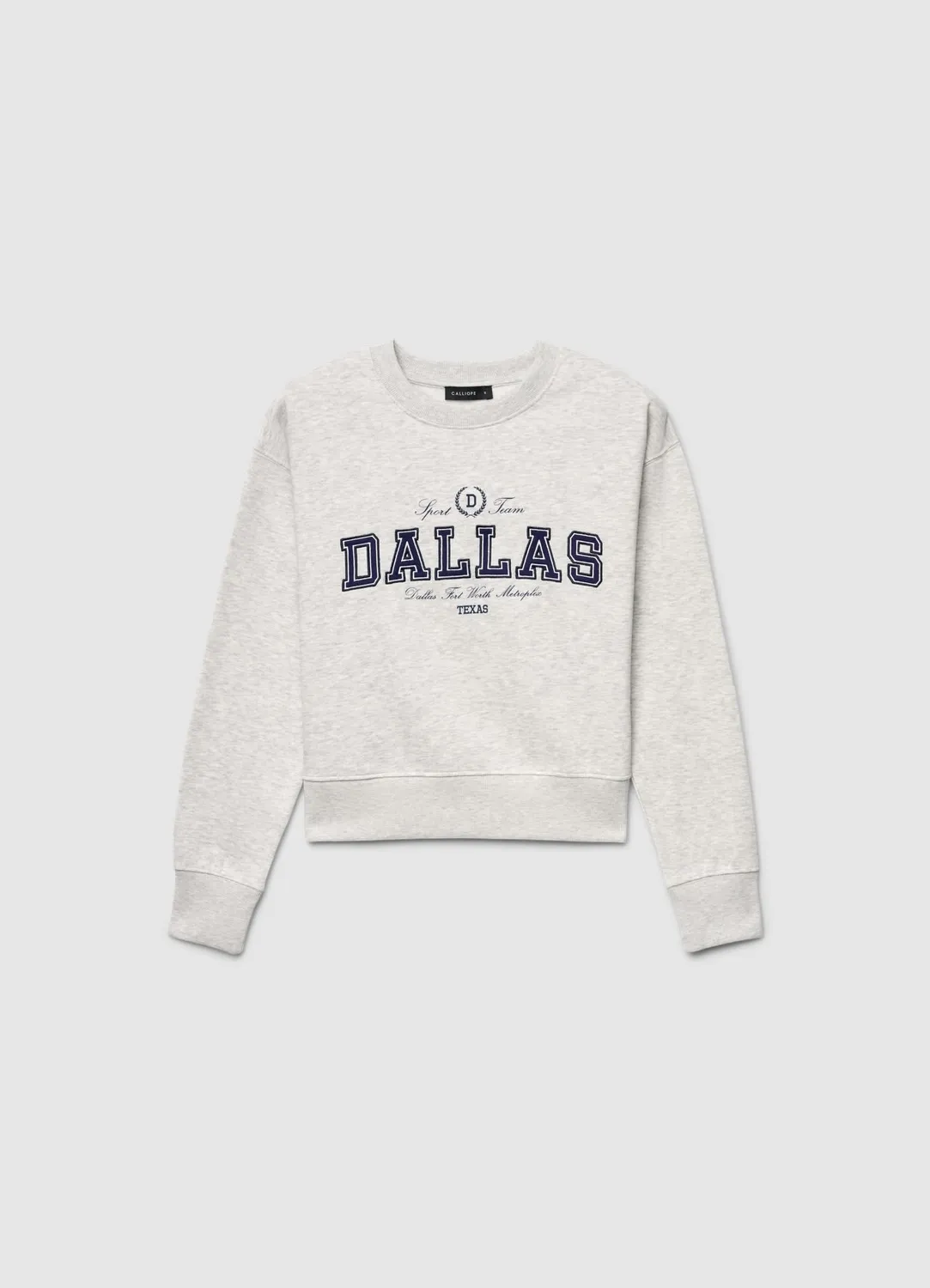 Calliope sweat col rond femme inscription college
