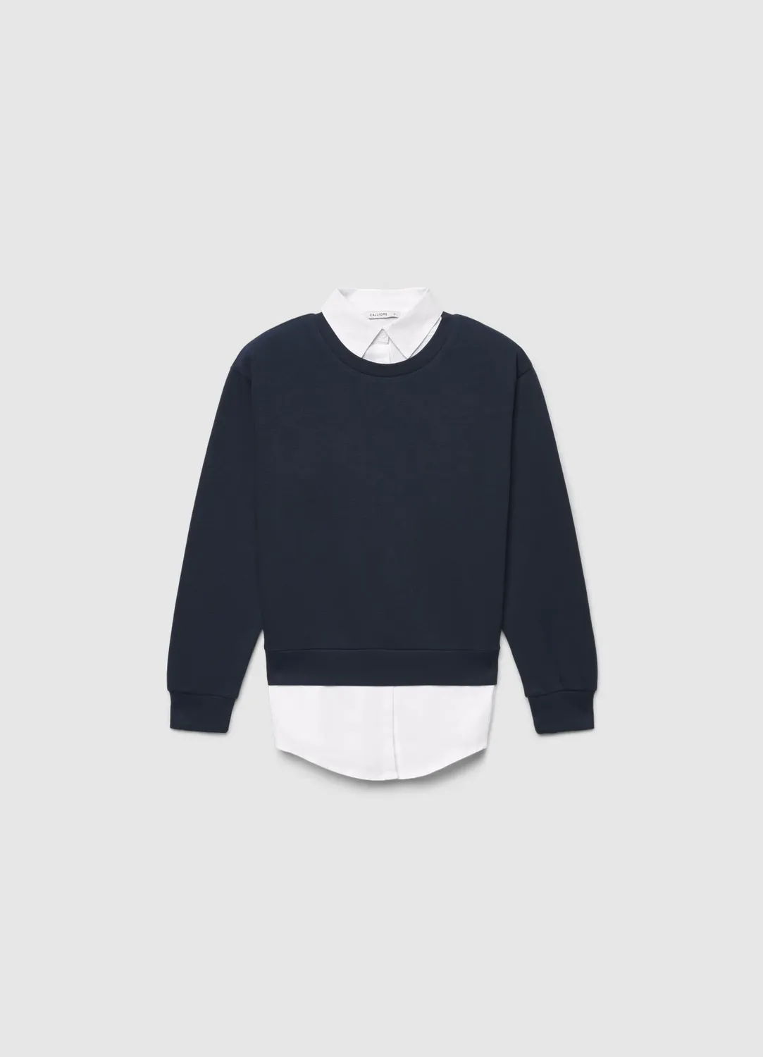 Calliope Sweat Col Chemise Femme Uni