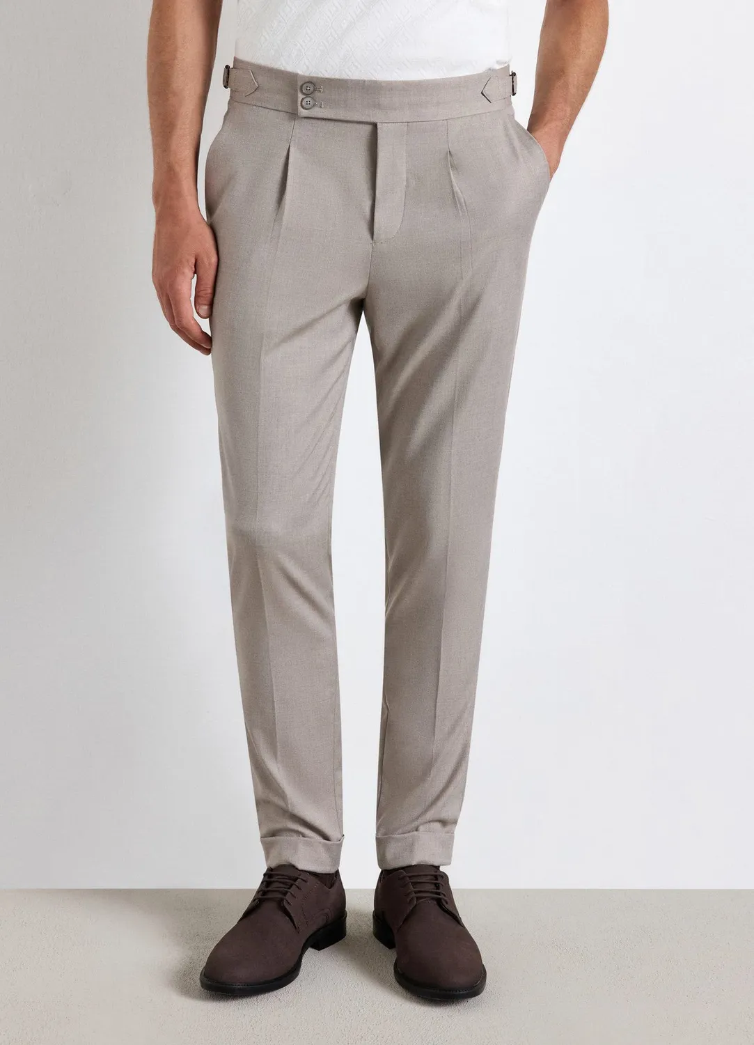Calliope pantalon slim taille haute homme uni