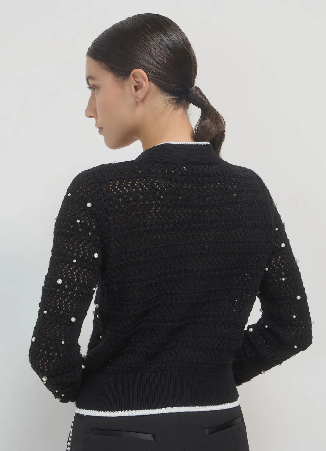 Calliope cardigan perles gilet femme col V