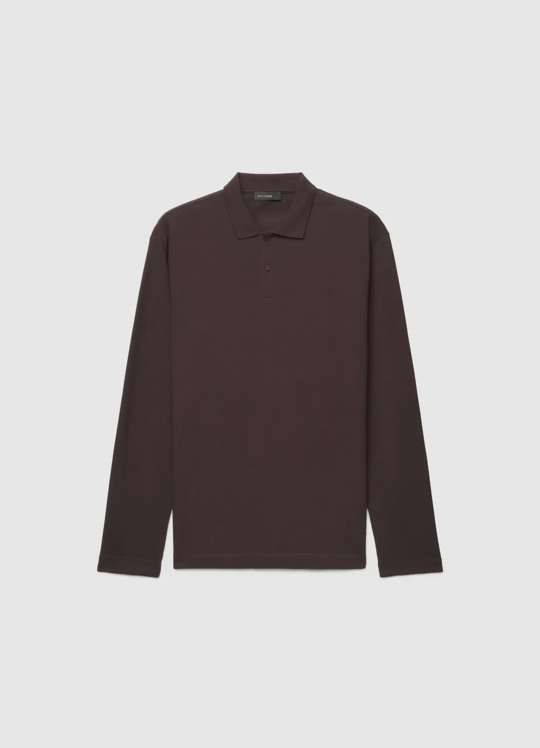 Calliope polo coton piqué homme manches longues uni