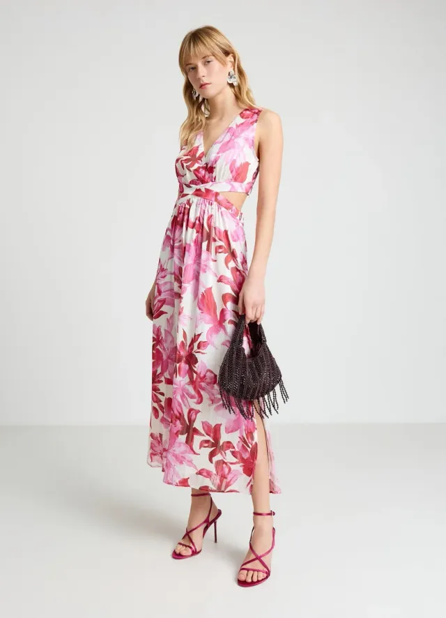Calliope Robe longue fleurie cut-out femme