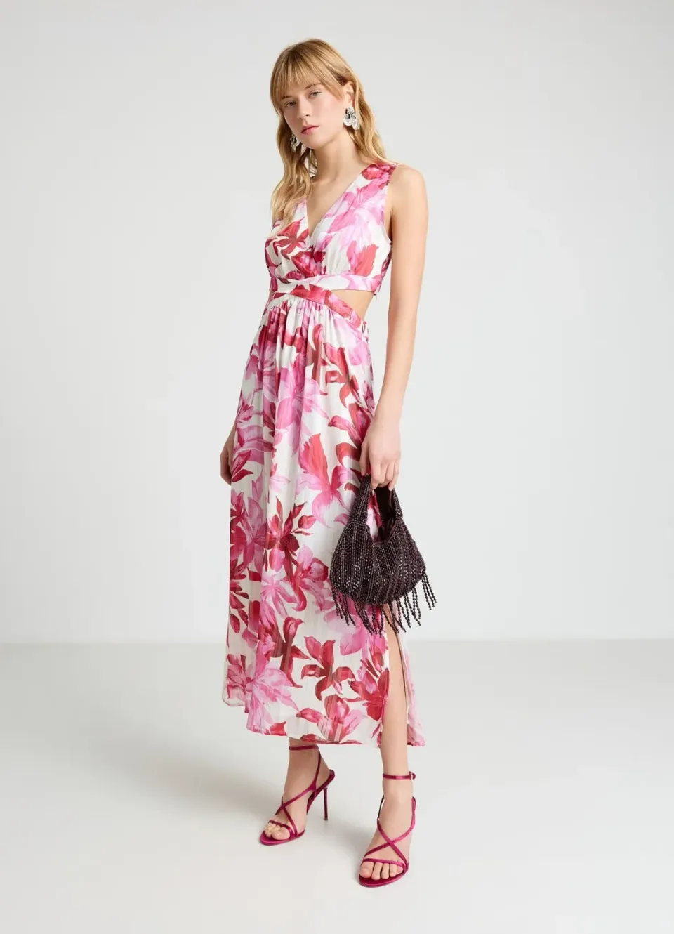 Calliope Robe longue fleurie cut-out femme