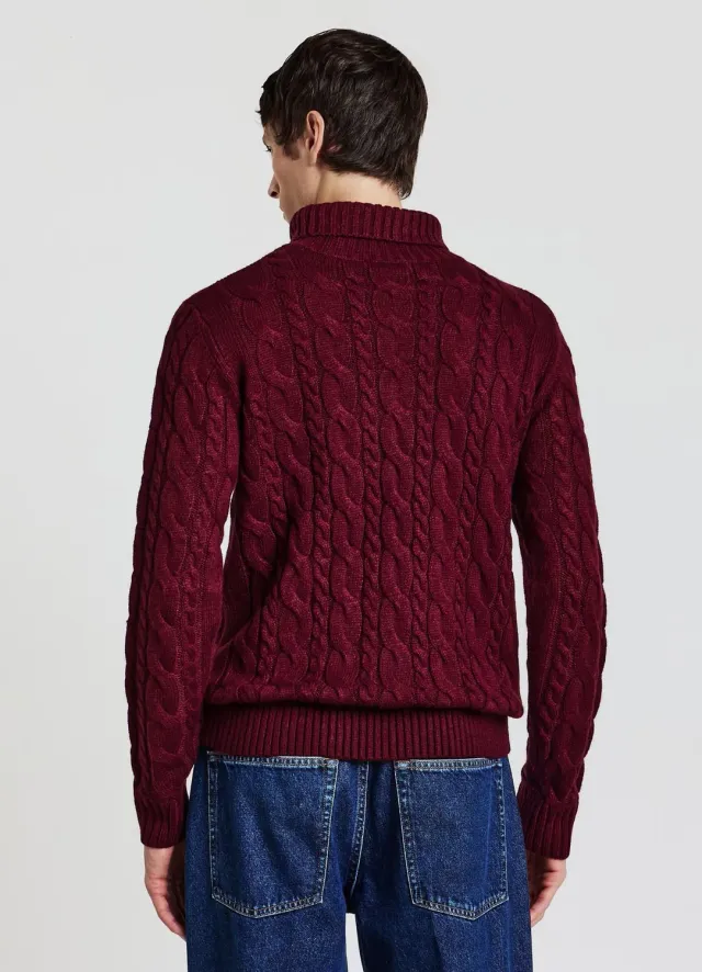 Calliope pull col roulé homme torsades chaud