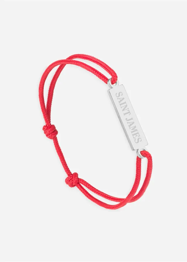 Saint James Logo bracelet argent/rouge coton