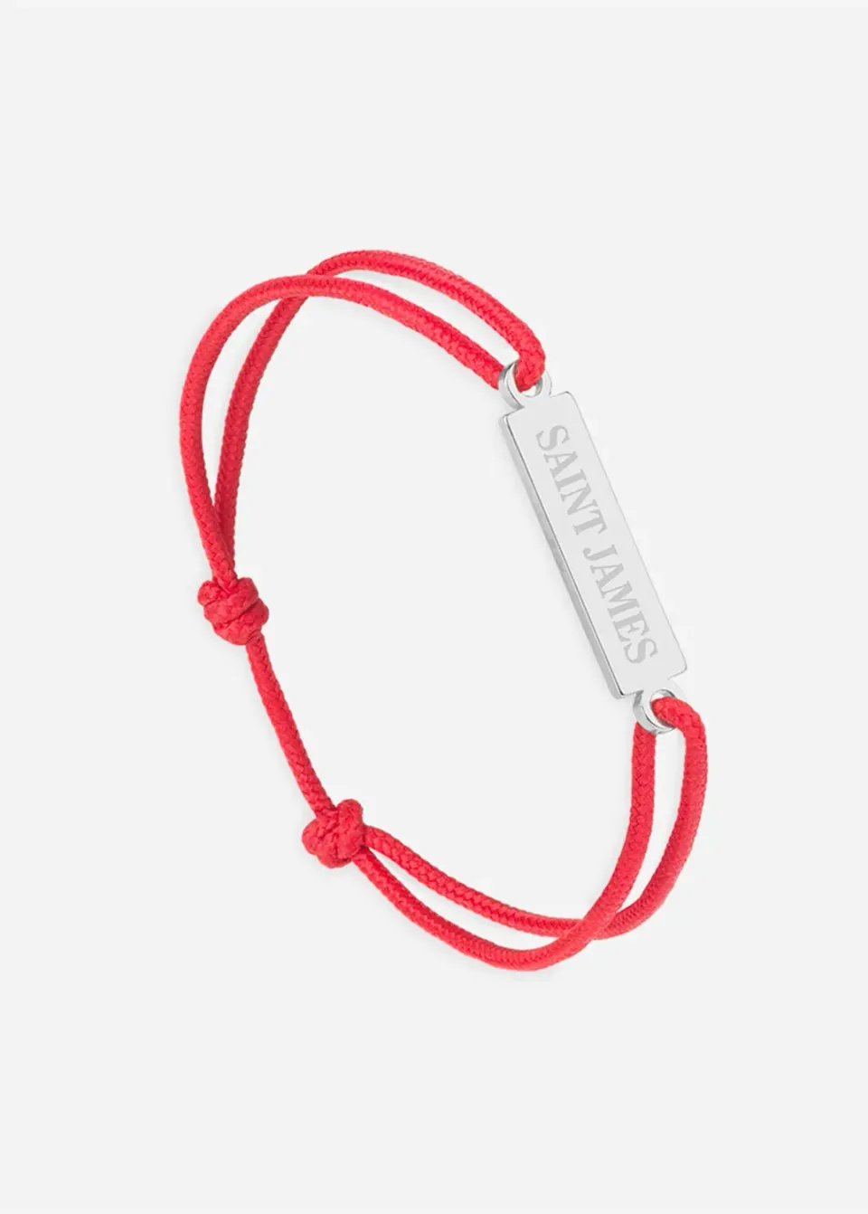 Saint James Logo bracelet argent/rouge coton