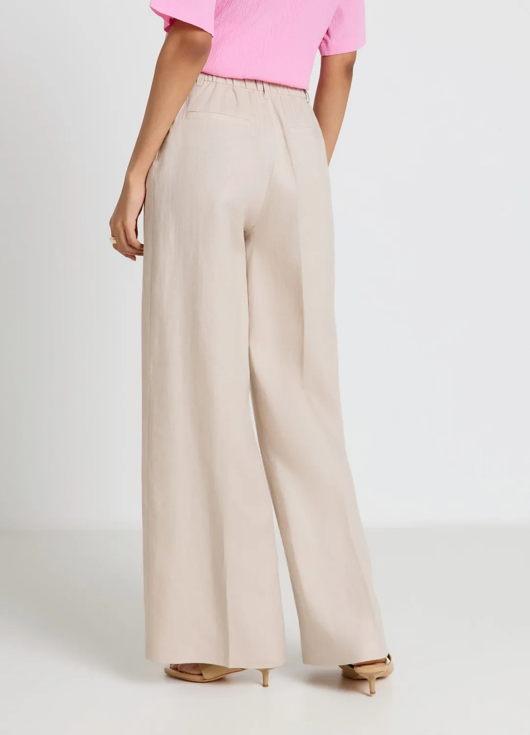 Calliope pantalon palazzo lin taille haute femme S