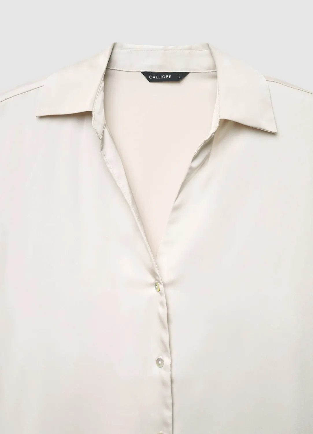 Calliope chemisier satiné col V femme uni