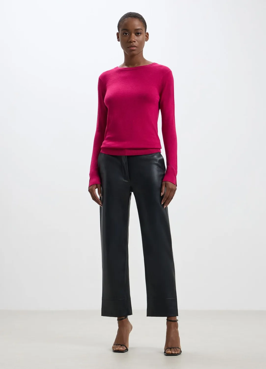 Calliope girocollo pull femme col rond côtelé