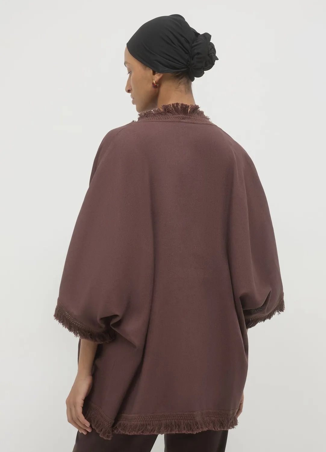 Calliope Kimono frange misto lino femme TU uni