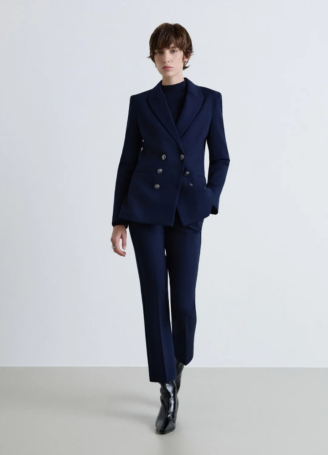 Calliope Double boutonnage blazer femme tailleur uni