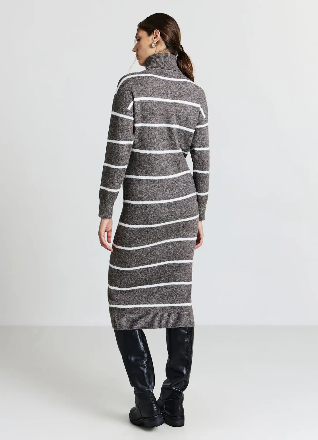 Calliope abito dolcevita robe longue rayures femme