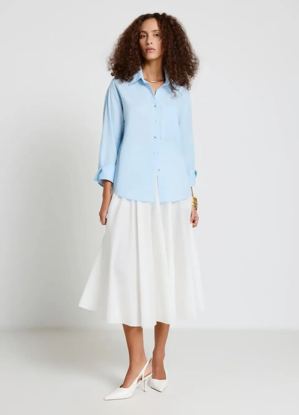 Calliope chemise unie femme manches longues poche