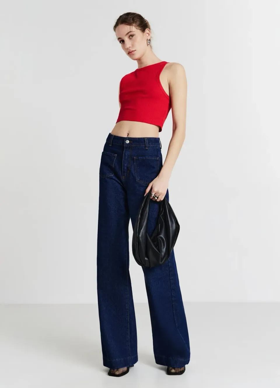 Calliope top dos nageur côtelé crop femme
