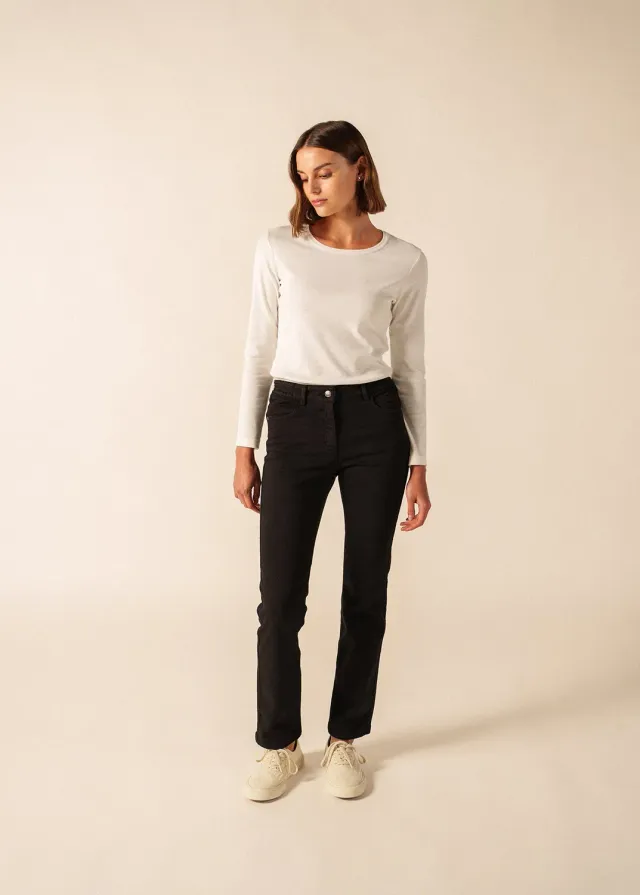Saint James Patricia pantalon noir coton stretch