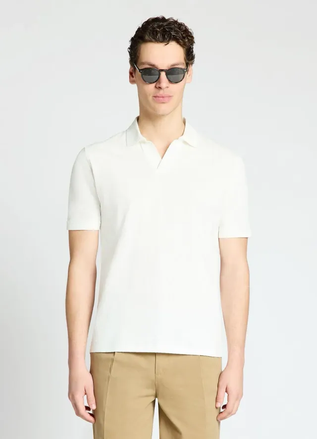 Calliope polo col ouvert jacquard homme