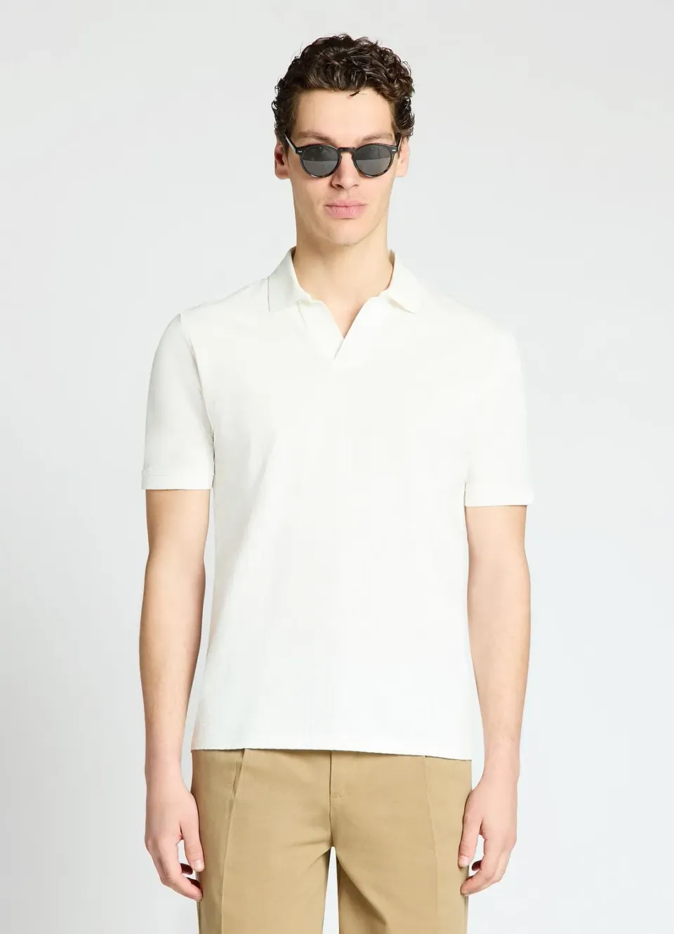 Calliope polo col ouvert jacquard homme