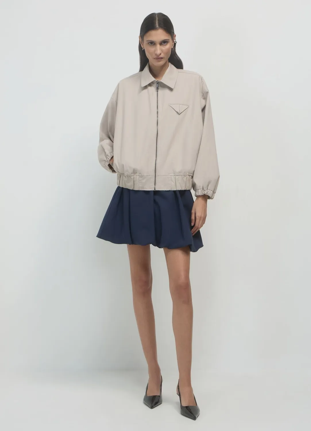 Calliope blouson uni femme col chemise zip