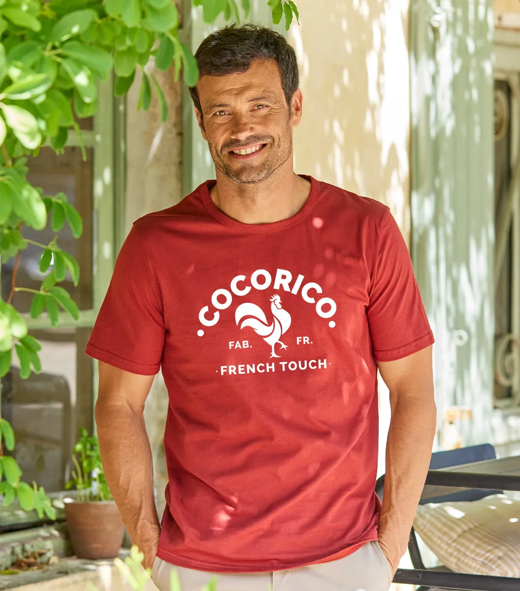 Cocorico Coq Français t-shirt homme terracotta 100% coton