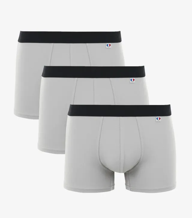 Cocorico Intemporel boxer homme gris x3 coton