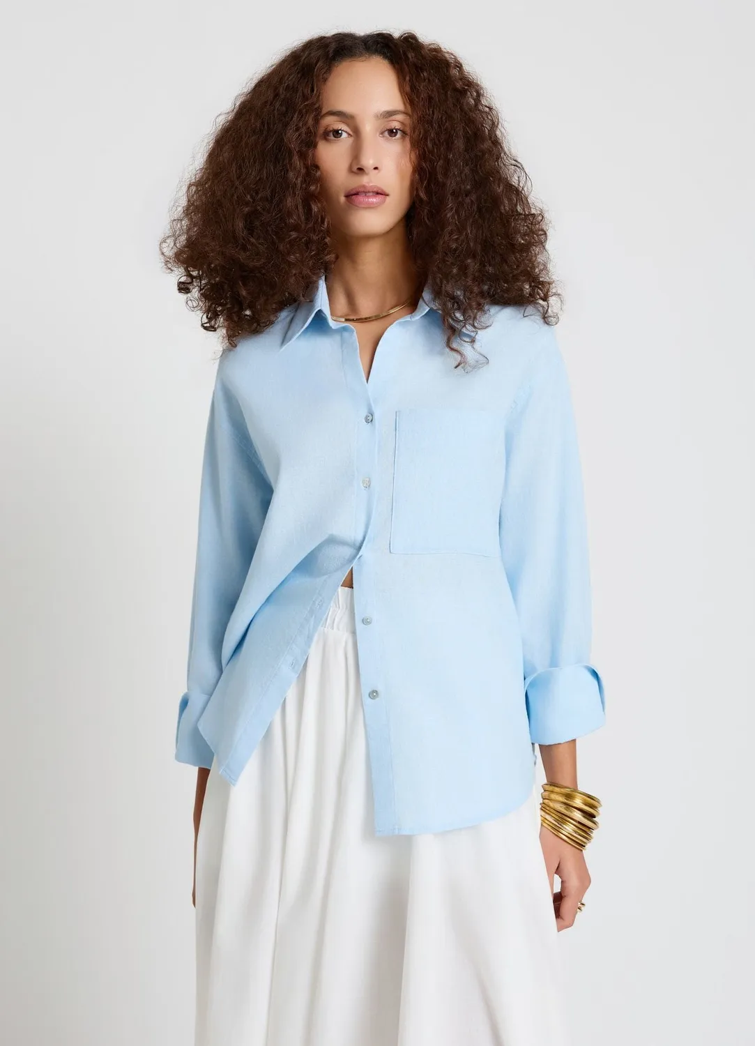 Calliope chemise unie femme manches longues poche