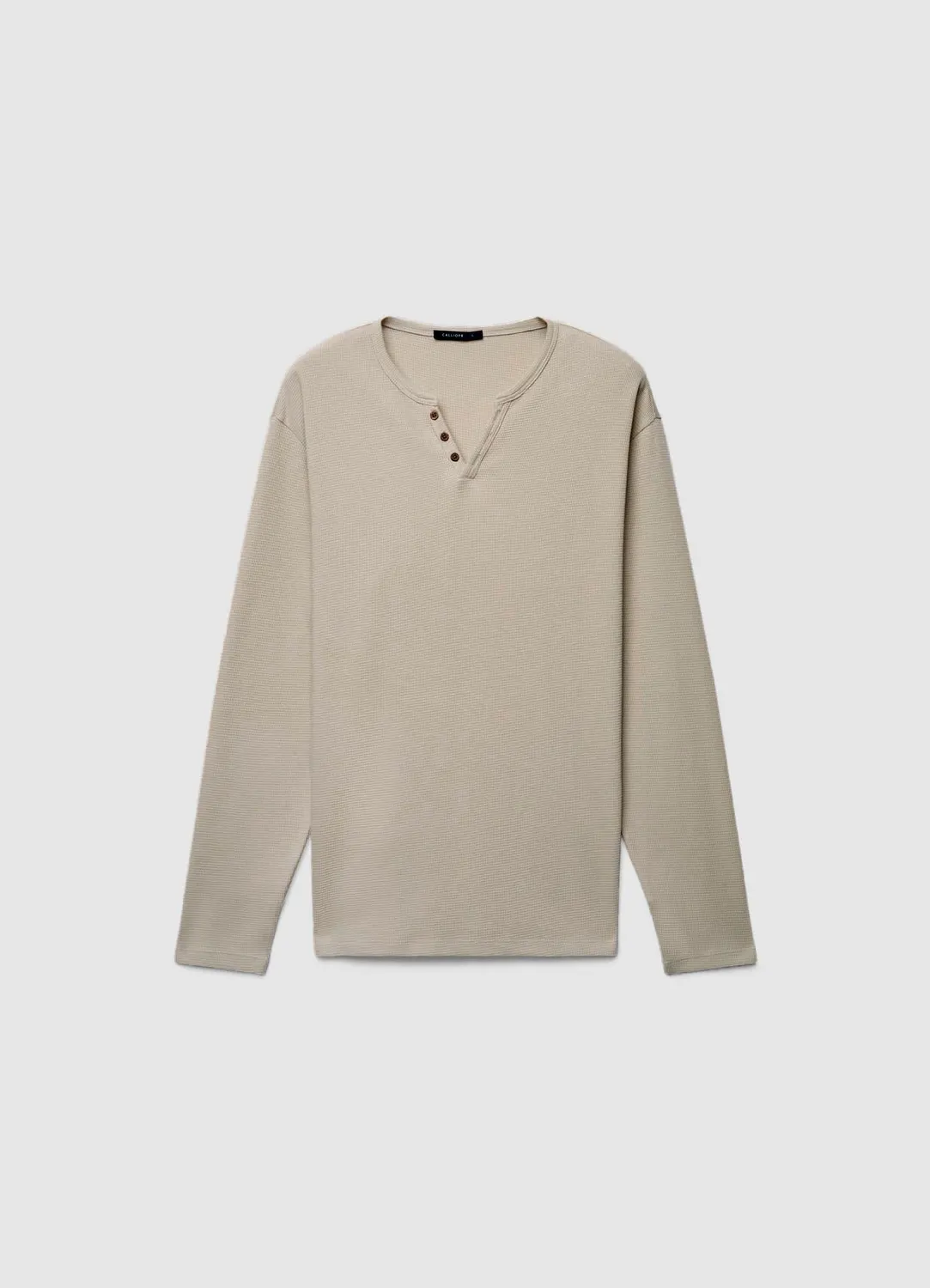 Calliope t-shirt henley waffle homme manches longues