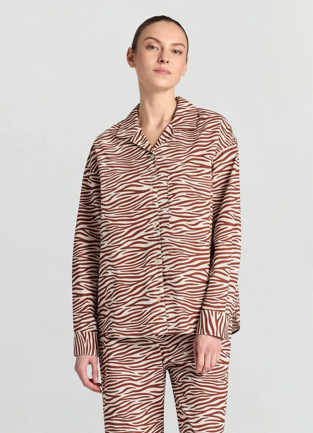 Calliope chemise pyjama femme imprimé zèbre