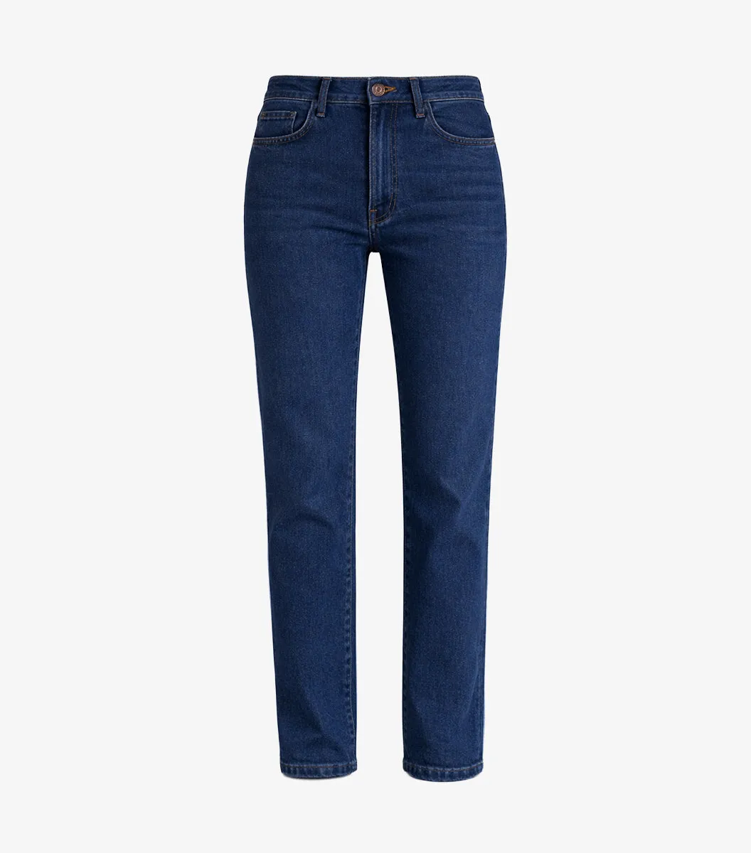 Cocorico Jean Droit Femme Bleu Foncé Coton