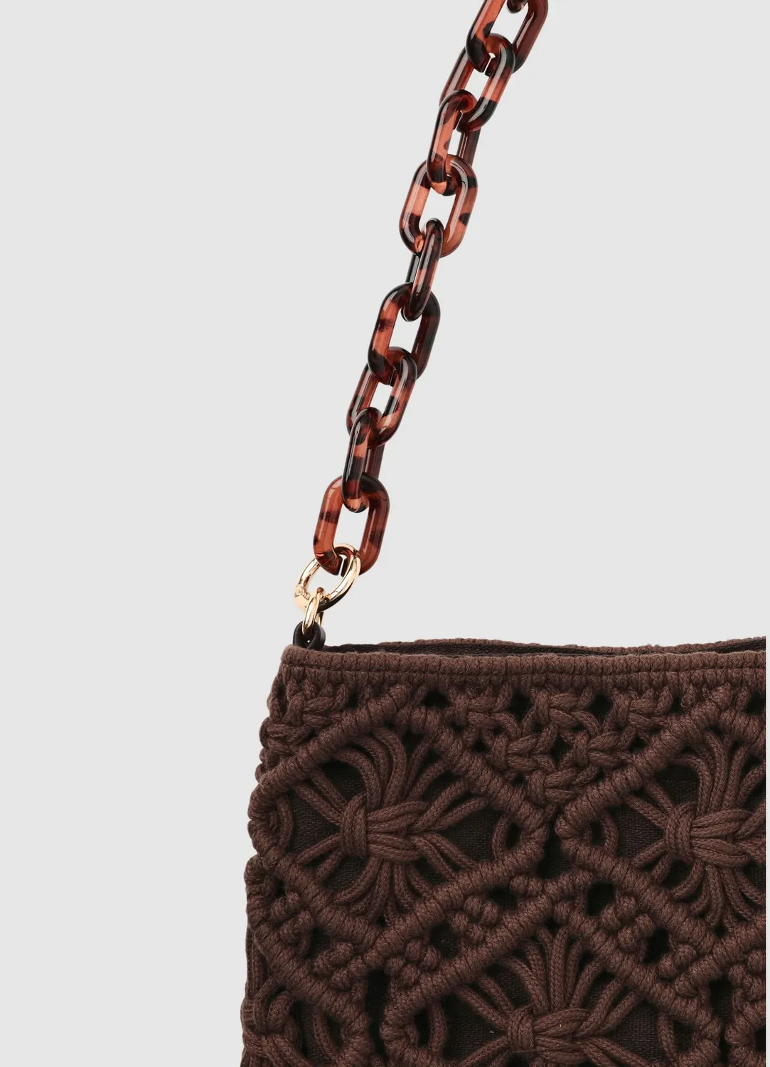 Calliope sac tressé chaîne bandoulière TU uni effet macramé