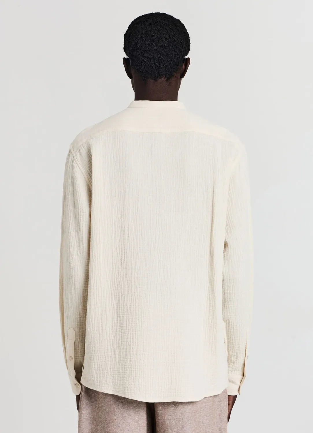 Calliope chemise col coréen gaufrée homme