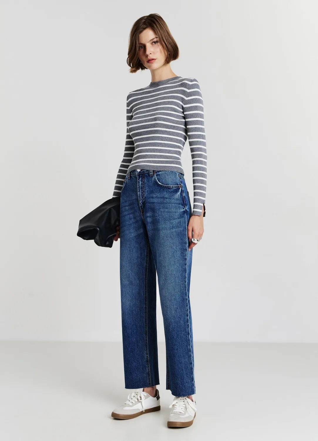 Calliope Pull rayé femme col rond manches longues