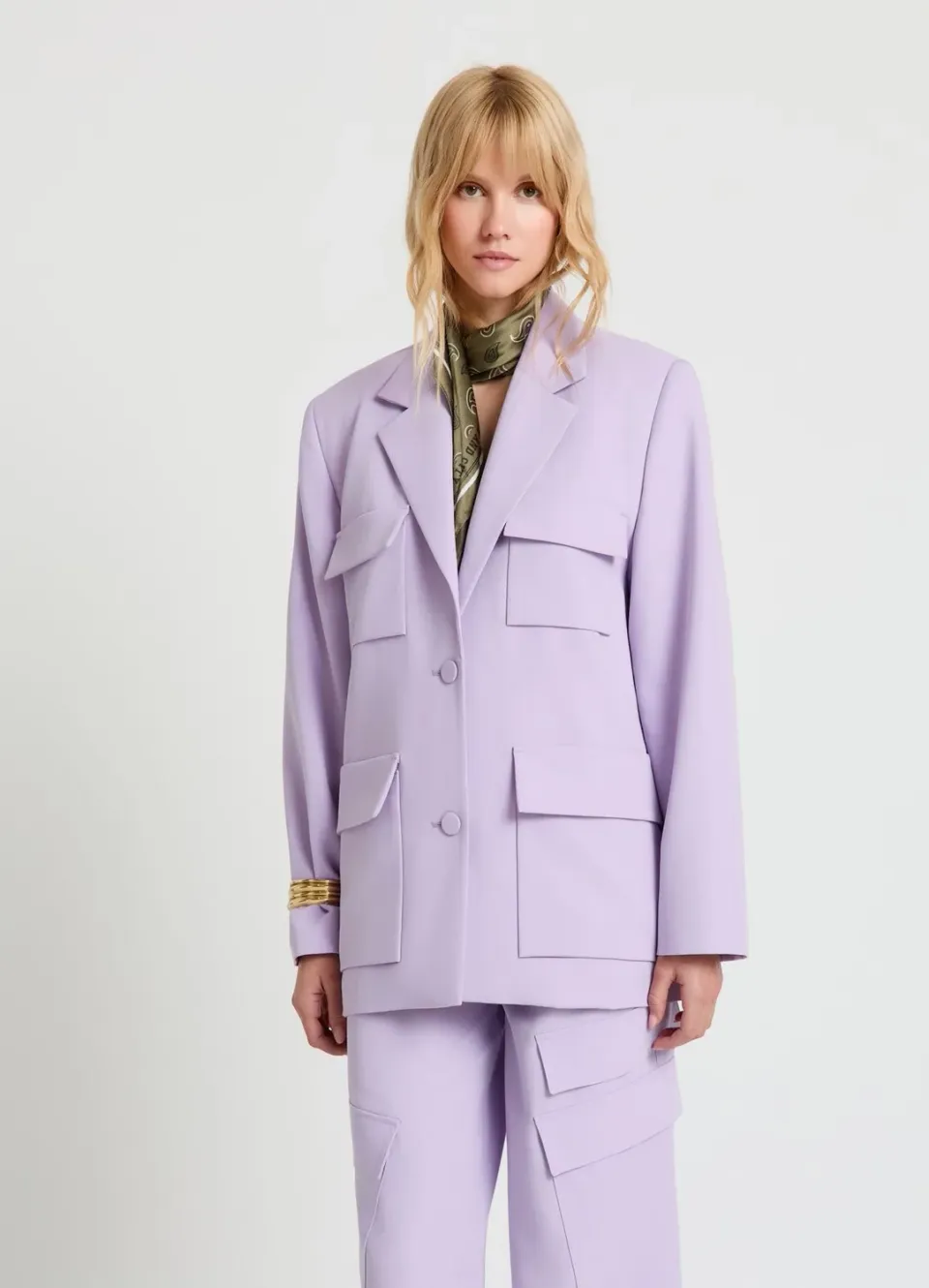 Calliope veste monopetto utility poches plaquées
