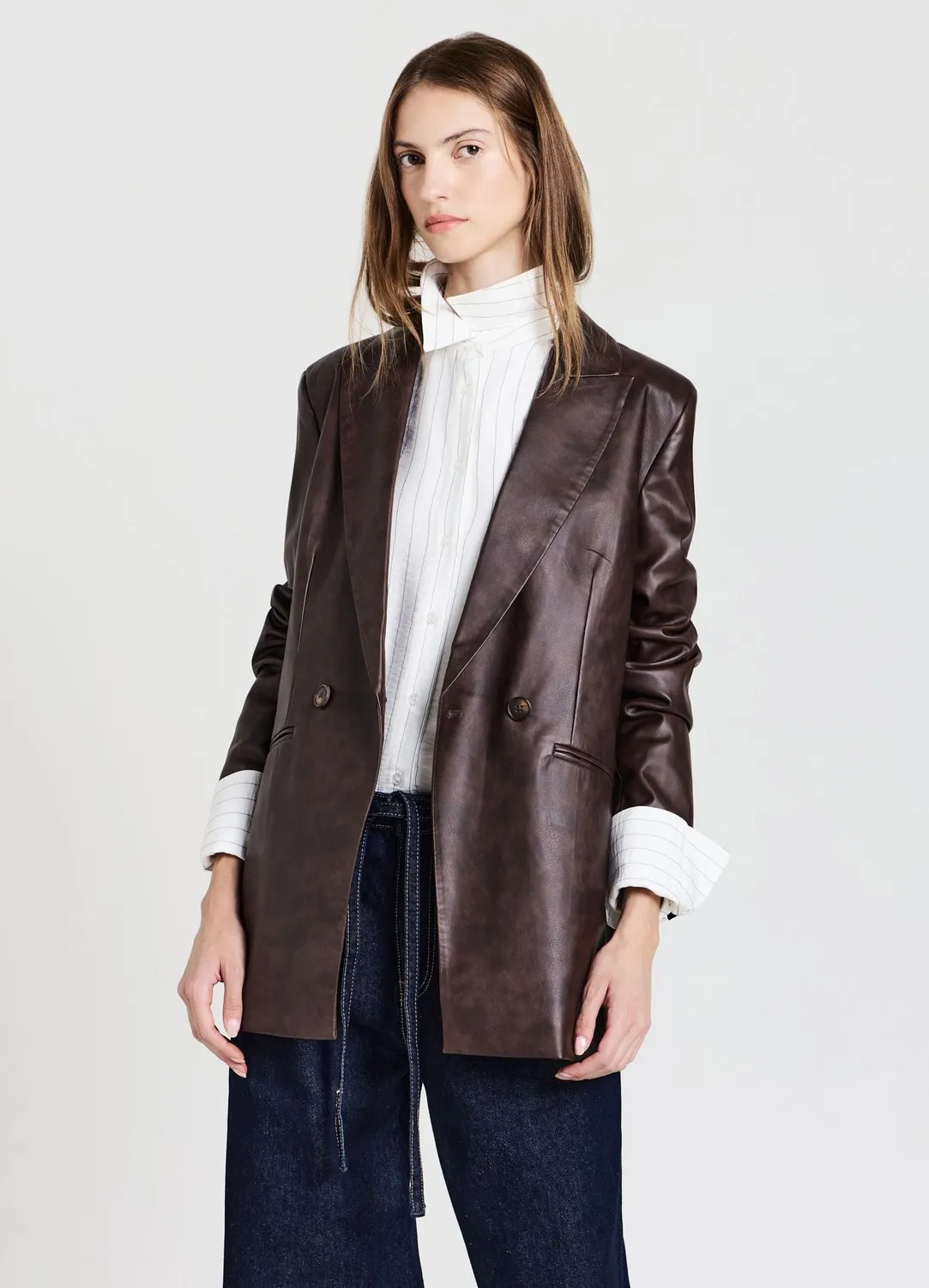 Calliope veste double boutonnage femme simili cuir