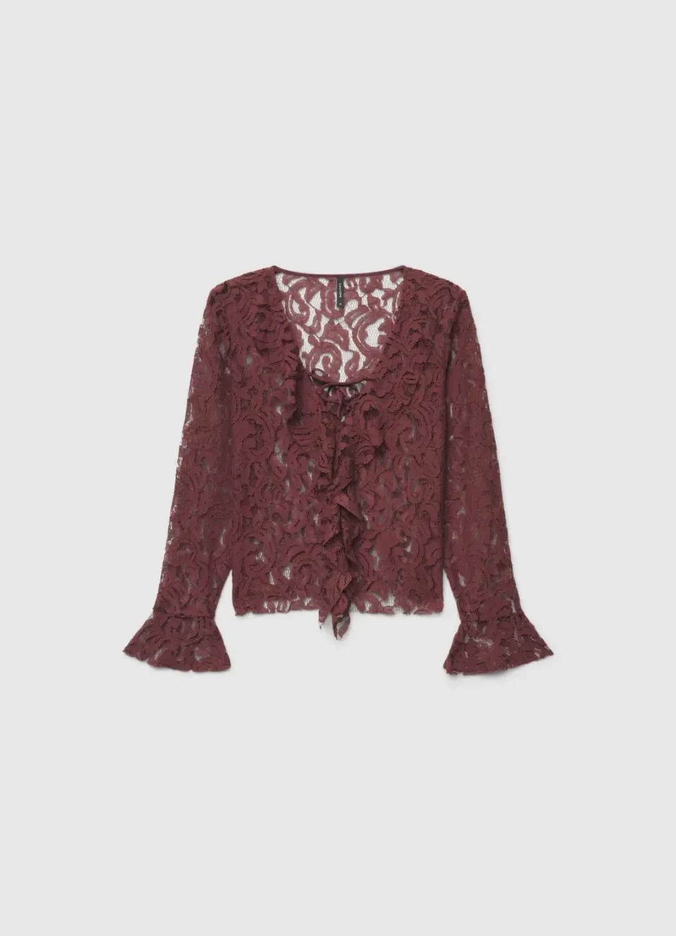 Calliope blouse dentelle à volants chemisier femme col V