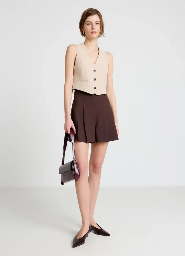 Calliope 3 boutons gilet femme col V à poches