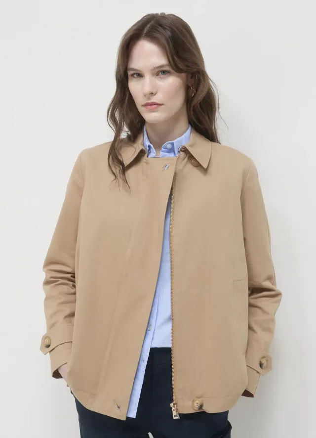 Calliope Trench Court Uni Femme Manteau Coton